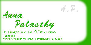 anna palasthy business card